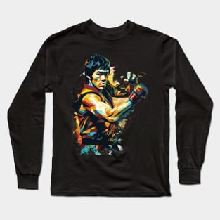 Bruce lee kung fu WPAP Art Long Sleeve T-Shirt